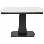 Стол BALDE 140 MATT WHITE MARBLE SOLID CERAMIC / BLACK, ®DISAUR