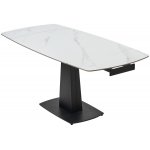 Стол BALDE 140 MATT WHITE MARBLE SOLID CERAMIC / BLACK, ®DISAUR