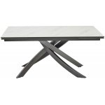 Стол ESTEBIO 160 KL-99 Белый мрамор матовый, итальянская керамика/ Серый металлик, ®DISAUR