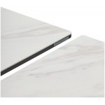 Стол ESTEBIO 160 KL-99 Белый мрамор матовый, итальянская керамика/ Серый металлик, ®DISAUR