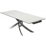 Стол ESTEBIO 160 KL-99 Белый мрамор матовый, итальянская керамика/ Серый металлик, ®DISAUR