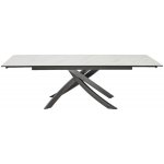 Стол ESTEBIO 160 KL-99 Белый мрамор матовый, итальянская керамика/ Серый металлик, ®DISAUR