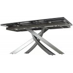 Стол ESTEBIO 160 KL-99 Белый мрамор матовый, итальянская керамика/ Серый металлик, ®DISAUR