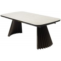 Стол ASTRID 200 TL-102 Бежевый мрамор, испанская керамика / Шоколадное золото каркас, ®DISAUR