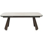 Стол ASTRID 200 TL-102 Бежевый мрамор, испанская керамика / Шоколадное золото каркас, ®DISAUR