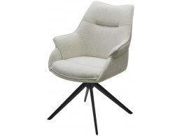 Стул OVE 360 град. поворот. RAVEN22 Бежево-белый, ткань / Черный, ®DISAUR