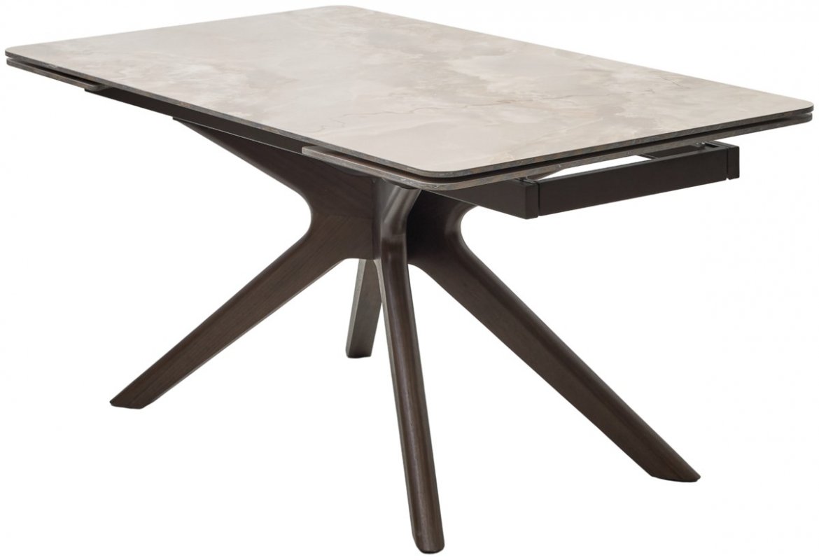 Стол EDER 160 GLOSS AMBER JADE SOLID CERAMIC / Орех, ®DISAUR