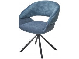 Стул EMBER 360 град. поворот. 7525-56 Синий, велюр/ ENJOY-315 Синий, ткань/ Черный, ®DISAUR