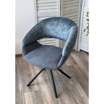 Стул EMBER 360 град. поворот. 7525-56 Синий, велюр/ ENJOY-315 Синий, ткань/ Черный, ®DISAUR