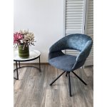 Стул EMBER 360 град. поворот. 7525-56 Синий, велюр/ ENJOY-315 Синий, ткань/ Черный, ®DISAUR