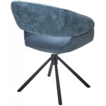 Стул EMBER 360 град. поворот. 7525-56 Синий, велюр/ ENJOY-315 Синий, ткань/ Черный, ®DISAUR