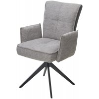 Стул PONCE 360 град. поворот. Brego-07 Серый, ткань/ XD841-16 Серый, букле/ Черный, ®DISAUR