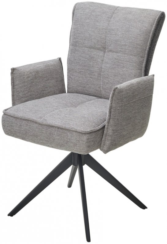 Стул PONCE 360 град. поворот. Brego-07 Серый, ткань/ XD841-16 Серый, букле/ Черный, ®DISAUR