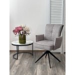 Стул PONCE 360 град. поворот. Brego-07 Серый, ткань/ XD841-16 Серый, букле/ Черный, ®DISAUR