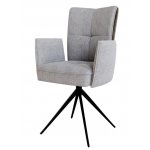 Стул PONCE 360 град. поворот. Brego-07 Серый, ткань/ XD841-16 Серый, букле/ Черный, ®DISAUR