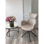 Стул VARDY 360 град.поворот. Brego-31 Бежевый, ткань/ 7525-01 Бежевый, велюр/Черный, ®DISAUR