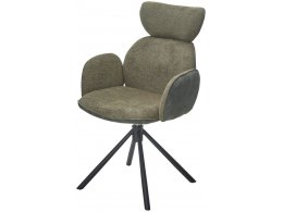 Стул VARDY 360 град.поворот. Brego-77 Зеленый, ткань/ 7525-156 Зеленый, велюр/Черный, ®DISAUR