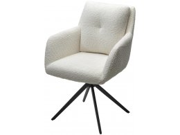 Стул MEADOW 360 град. поворот. Белый XD841-01, букле / черный каркас, ®DISAUR