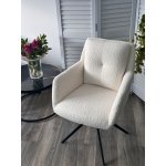 Стул MEADOW 360 град. поворот. Белый XD841-01, букле / черный каркас, ®DISAUR