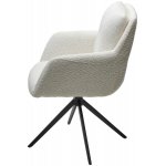 Стул MEADOW 360 град. поворот. Белый XD841-01, букле / черный каркас, ®DISAUR