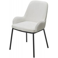 Стул BRIO CATO-01 Белый, фактурная ткань / черный каркас, ®DISAUR