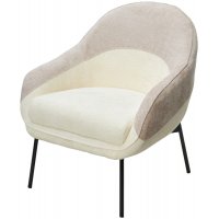 Кресло SION 3018-01 белый / 3018-10 бежевый, шенилл / черный каркас, ®DISAUR