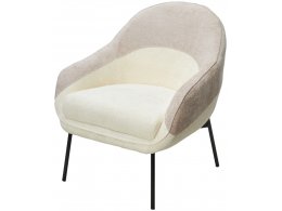 Кресло SION 3018-01 белый / 3018-10 бежевый, шенилл / черный каркас, ®DISAUR