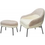 Кресло SION 3018-01 белый / 3018-10 бежевый, шенилл / черный каркас, ®DISAUR