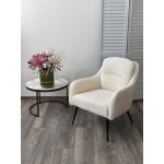 Кресло ARGOS 3018-01 белый, шенилл / черный каркас, ®DISAUR