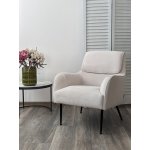 Кресло MAGDA Cato-01 белый, ткань / черный каркас, ®DISAUR