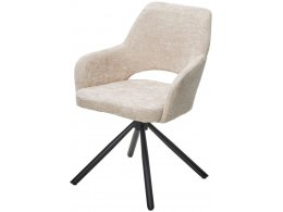 Стул NURI 180 град. поворот. 3018-10 бежевый, шенилл/ черный каркас, ®DISAUR