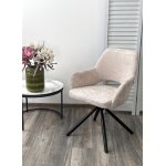 Стул NURI 180 град. поворот. 3018-10 бежевый, шенилл/ черный каркас, ®DISAUR