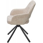 Стул NURI 180 град. поворот. 3018-10 бежевый, шенилл/ черный каркас, ®DISAUR