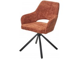 Стул NURI 180 град. поворот. 3018-09 терракотовый, шенилл/ черный каркас, ®DISAUR