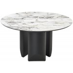 Стол КОЛИЗЕЙ D140 ARCTIC OCEAN, Белый мрамор, керамика / Черный каркас М-City