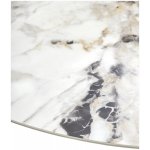 Стол КОЛИЗЕЙ D140 ARCTIC OCEAN, Белый мрамор, керамика / Черный каркас М-City