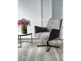 Кресло BELFAST 360 град. XD841-16 Серый, букле/ GINO-457 Серый, ткань/ Черный, ®DISAUR