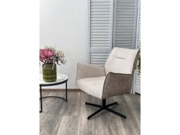 Кресло BELFAST 360 град. XD841-02 Бежевый, букле/ GINO-101 Бежевый, ткань/ Черный, ®DISAUR