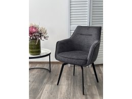 Стул RENLY 180 град. поворот. Brego-16 Темно-серый, ткань / Черный, ®DISAUR