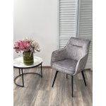 Стул RENLY 180 град. поворот. 7525-180 Серый, велюр / Черный, ®DISAUR