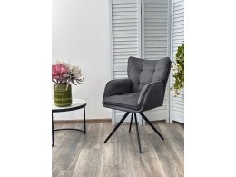 Стул ORTEGA 180 град.поворот. Brego-16 Темно-серый, ткань/ Maison 95 Темно-серый, PU/Черный, ®DISAUR