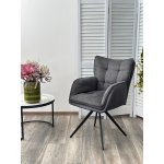 Стул ORTEGA 180 град.поворот. Brego-16 Темно-серый, ткань/ Maison 95 Темно-серый, PU/Черный, ®DISAUR