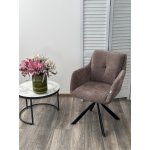 Стул ФЕДЕРИКО ДАНС 180 град. поворотный, NORDIC 35 Серо-коричневый / Черный каркас, M-City