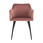 Стул с подлокотниками Джоэл велюр пыльно-розовый