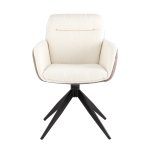 Стул обеденный Waldo молочный c бежевой экокожей