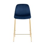 Стул полубарный Валенсия SN велюр синий золотые ножки