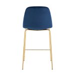 Стул полубарный Валенсия SN велюр синий золотые ножки