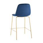 Стул полубарный Валенсия SN велюр синий золотые ножки