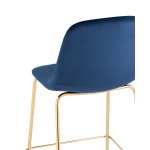 Стул полубарный Валенсия SN велюр синий золотые ножки