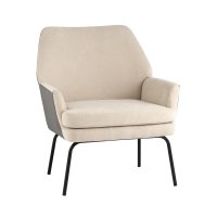 Кресло Харви бежевый с серой экокожей